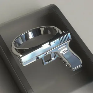 Bague Forme de Pistolet Punk Rétro pour Hommes Cuivre Plaqué Argent Poli Créatif Design d'Arme Bijoux Gothiques Cadeau