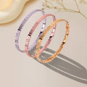 Titanium Steel Fish Scale Bangle For Women Geometric Layered Disc Open Bangle Gold Silver Rose Gold Bracelet Jewelry Gift