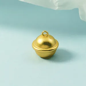 Minimalistischer matter Goldglocken-Anhänger mit Ring für kreativen DIY-Schmuck