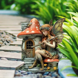 Fairy Girl Gnome Garden Stakes PVC 2D Flat Yard Art Sign Halloween Autumn Mushroom House Outdoor Landscaping Ornaments