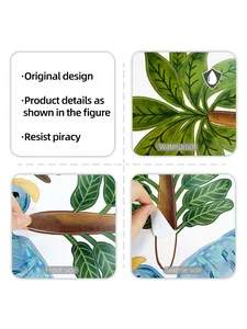 Détails du support adhésif étanche et motif d'autocollant mural perroquet
