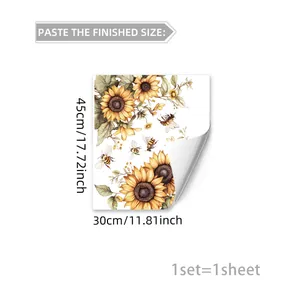 Spécifications de taille pour sticker fenêtre tournesol montrant les dimensions 45x30cm