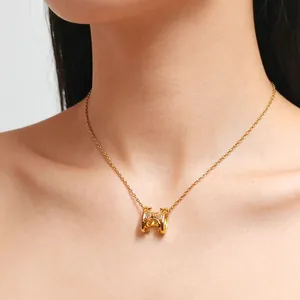 Elegant 18K gold plated H-letter pendant necklace with sparkling pavé crystals for women
