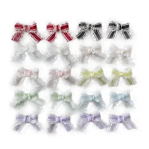Lot de mini nœuds en ruban rayé pour accessoires cheveux DIY et vêtements de poupée
