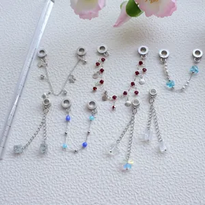 Sortierte DIY versilberte Blumen und Schmetterlingsanhänger mit Zirkonia für Armbänder