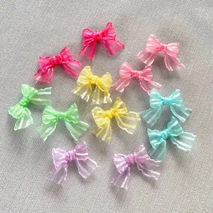 Mini Fiocco in Nastro di Organza Accessori per Gioielli Fai-da-te per Vestiti di Bambole Scarpe da Ballo Decorazione Capelli Donna