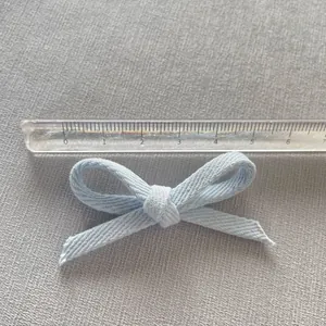 Handmade light blue fabric bow knot 6cm for DIY hair accessories and clothing decor