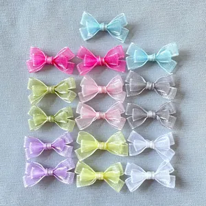 Mini colorful organza ribbon bows for DIY doll clothes and hair accessories