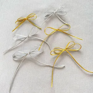 Handgefertigte Metallische PU-Leder Schleife DIY Zubehör Für Kleidung Taschen Handyhüllen Gold Silber Schleifenknoten Basteldekor