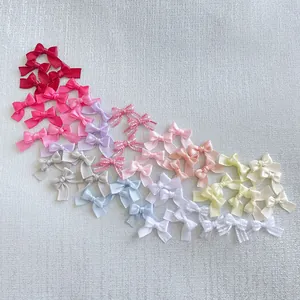 Assorted mini macaron ribbon bows for DIY sewing crafts and handmade pet hair accessories
