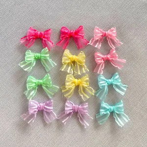 Mini fiocchi in nastro di organza colorati per accessori per capelli e decorazioni fai da te