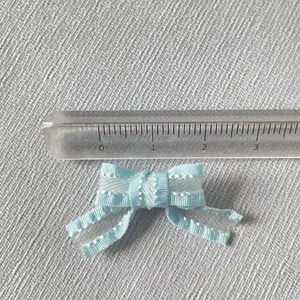 Mini nœud bleu clair de 3cm en ruban de dentelle pour couture et accessoires