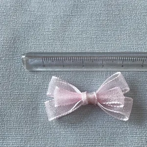 Pink mesh DIY bow accessory for dolls and crafts with 5cm width measurement