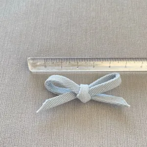 Handmade 5.2cm light blue fabric bow accessory for DIY hair clips and clothing decor