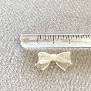 DIY cream tulle bow knot accessory 3cm organza lace for doll clothing and hair clips