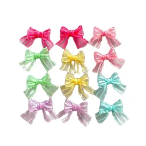 Set di 12 fiocchi colorati in organza per accessori capelli fai-da-te e abiti per bambole