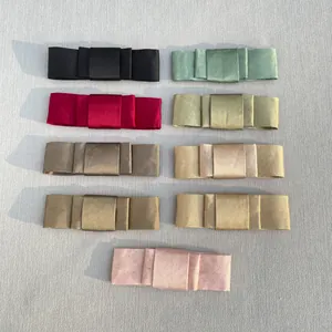 Satin bow accessories in nine colors featuring smooth silk texture for DIY crafts
