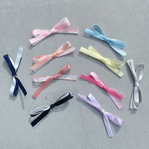 Handgefertigte Doppellagige Satinband Schleife Zubehör Für DIY Kleidung Haarspangen Geschenkbox Dekoration Bunte Schleife Ornamente