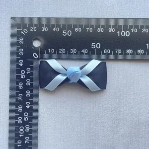 Fiocco artigianale da 45mm nero e azzurro per accessori fai da te e decorazioni creative