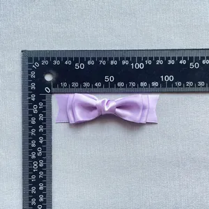 Handgemaakte lavendel satijnen strik voor poppenaccessoires en ambachten, 80mm breedte