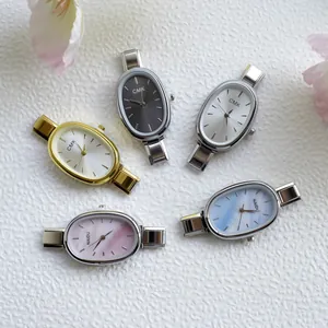 Women Fashion Quartz Watch Minimalist Oval Dial Metal Strap Bracelet Style Watch For Daily Office Party Accessories