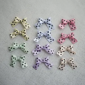 Polka Dot Satin Ribbon Bows For DIY Hair Clips Clothing Decoration Dolls Crafts Handmade Small Mini Bows Accessories