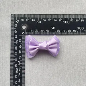 6cm purple double-layer bow accessory for clothing and hair accessories with scale reference