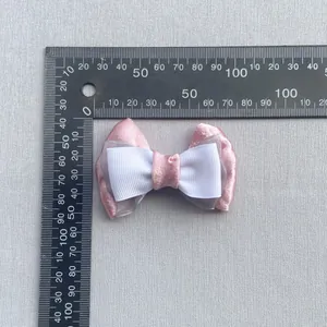 5cm Multi-layer bow accessory for hair and clothing DIY craft with pink organza ribbon