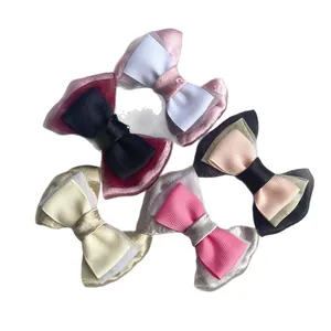 5-piece set of multilayer mesh and velvet bow accessories for DIY hair clips and clothing