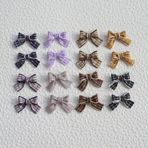 Mini lazos de cuadros en 8 colores para manualidades y accesorios de muñecas