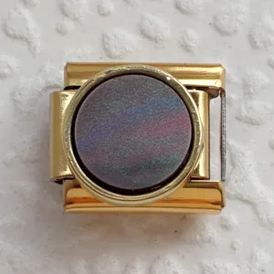 Maglia charm italiana dorata con placca cielo stellato per bracciali modulari DIY