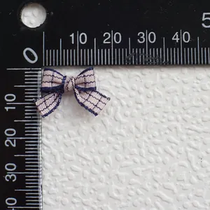 Mini lazo de cuadros rosa y azul para ropa de muñecas y accesorios para el cabello