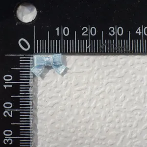 Mini 15mm light blue ribbon bow for BJD doll clothes and DIY handmade crafts