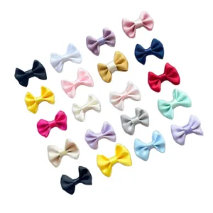 Variety of 3cm colorful satin bow ties for DIY crafts and hair accessory decoration