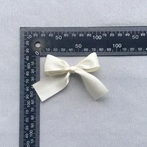 7.5cm cream satin bow accessory for hair, clothing, and gift box decoration