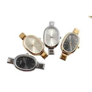 CMK Quarzuhren mit ovalem Zifferblatt und Gliederarmbändern in vier modischen Metallfarben