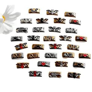 Maillons de bracelet italien modulable avec charms chauve-souris et scorpion gothiques