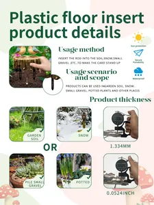 Detail view of waterproof garden stakes showing material thickness and outdoor application
