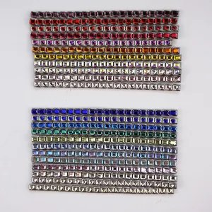 Maillons De Bracelet Italian Charm En Acier Inoxydable Bijoux Modulaires DIY Forme Cœur Rectangle Cristal Zircone Accessoire Bijouterie