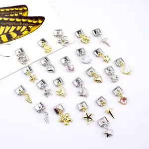 Italian Style Modular Charms Stainless Steel DIY Pendants Heart Star Moon Wings Floral Charms For Jewelry Making Women