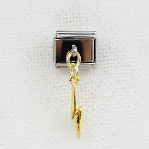 Modulares Armband im italienischen Stil mit goldenem Blitzanhänger aus Gold und Silber
