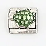 Italian charms stainless steel bracelet with green sea turtle DIY jewelry modular link