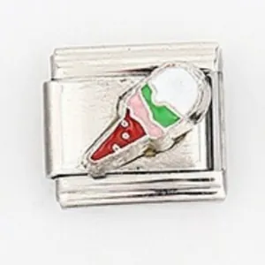 Italian modular charm in stainless steel featuring a colorful ice cream cone design