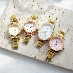 Collection élégante de montres à quartz pour femmes en métal doré et rose