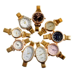 Collection de montres à quartz dorées pour femmes avec cadrans variés et détails en cristaux