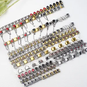 Maglie Charm Italiani in Acciaio Inossidabile Per Bracciale Modulare DIY Gotico Punk Cuore Teschio Ali di Angelo Gioielli Vintage Per Uomo Donna