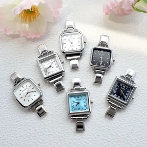 Women's Elegant Square Dial Quartz Watch With Stainless Steel Chain Strap Simple Fashion Wristwatch For Ladies Office Daily Wear