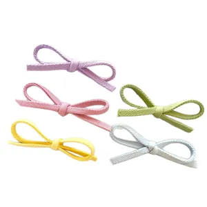 Set di mini fiocchi in tessuto fatti a mano in cinque colori pastello per fermacapelli