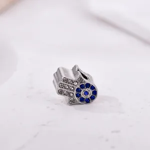 Hamsa Hand Charm-Perle mit Evil Eye Kristallen für DIY Armband Schmuckzubehör