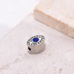 Charm œil maléfique bleu avec pavé de cristaux pour bracelets et bijoux personnalisés